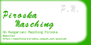 piroska masching business card
